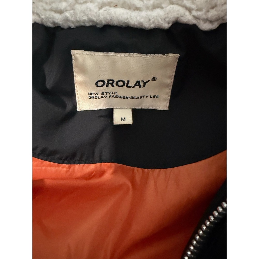 Orolay Thickened Down Jacket Womens M Black Sherpa Hood Puffer Parka Coat Warm - Picture 7 of 10